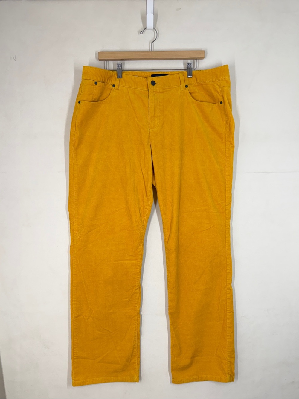 Talbots Woman Heritage Corduroy Pants Mustard Yellow Straight Leg Size 18W Fall